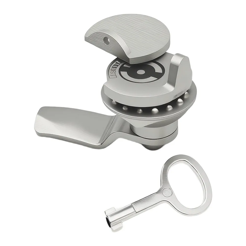 Triangle Cylinder Lock Made of 304 Stainless Steel with Protective Cover for Outdoor For Electrical Cabinet Security