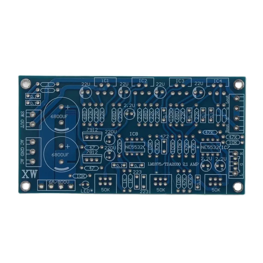 

DIY LM1875 TDA2030A Dual Power 2.1 Channel Audio Amplifier Board PCB