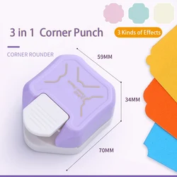 Fromthenon 3 in1 Corner Rounder Punch R4 R7 R10 Round Corner Cutter DIY Paper Card Photo Corner Rounder Punching Tools
