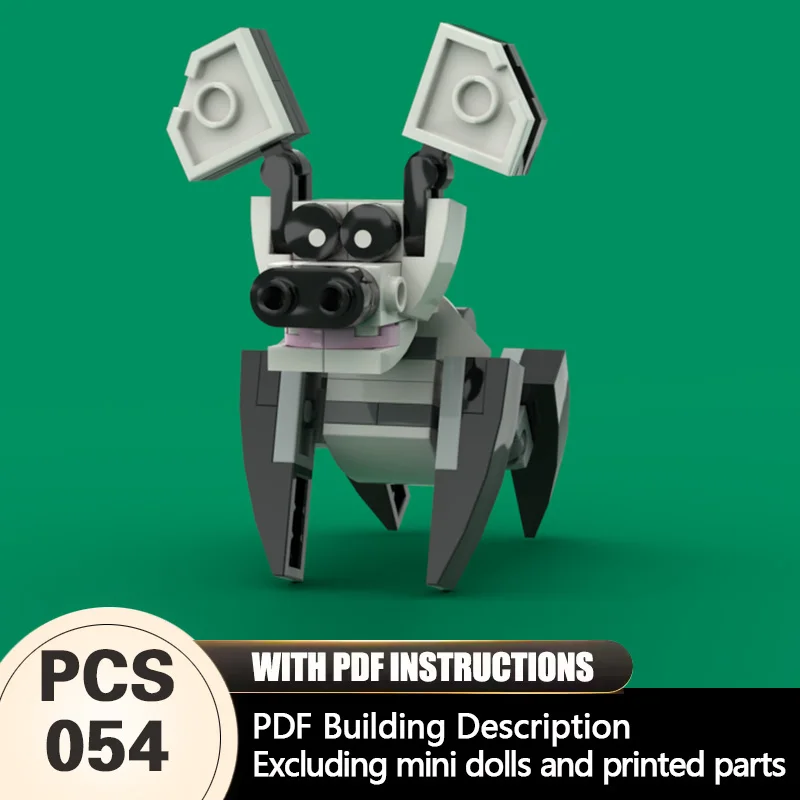 Creators Animal Series Model MOC Building Bricks Large Mammalian Pig Modular Technology Gifts Holiday Assemble Children Toy Suit