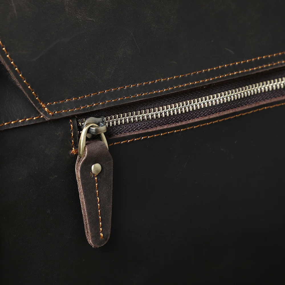 S.WORKER Retro Vollnarbenleder-Handtasche für Herren | Klassische Business-Aktentasche – Detail 18