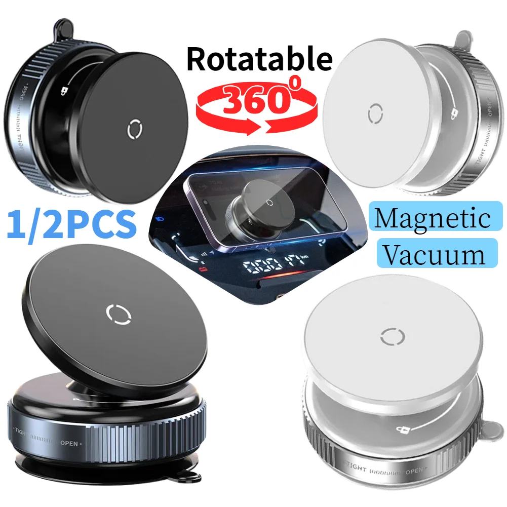 

Магнитный вакуумный автомобильный держатель для телефона Magsafe 360° ° Вращающийся складной магнитный автомобильный стабильный держатель для iPhone 12, 13, 14, 15, 16 Pro Max