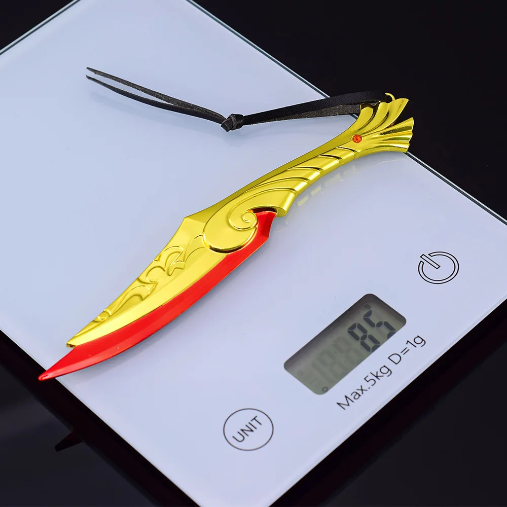 18cm7.1in Valorant Ignite พัดลมระยะประชิดอาวุธโลหะ Katana รุ่นความปลอดภัย Karambit อุปกรณ์ต่อพ่วงเกม COMBAT มีดของเล่นสะสมของขวัญ