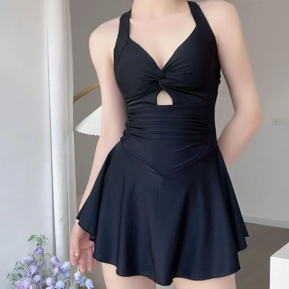 

Women's Swim Bodysuit with Pure Color Finish and Moderate Elasticity for Daily Vacation and Home Based Water Fun