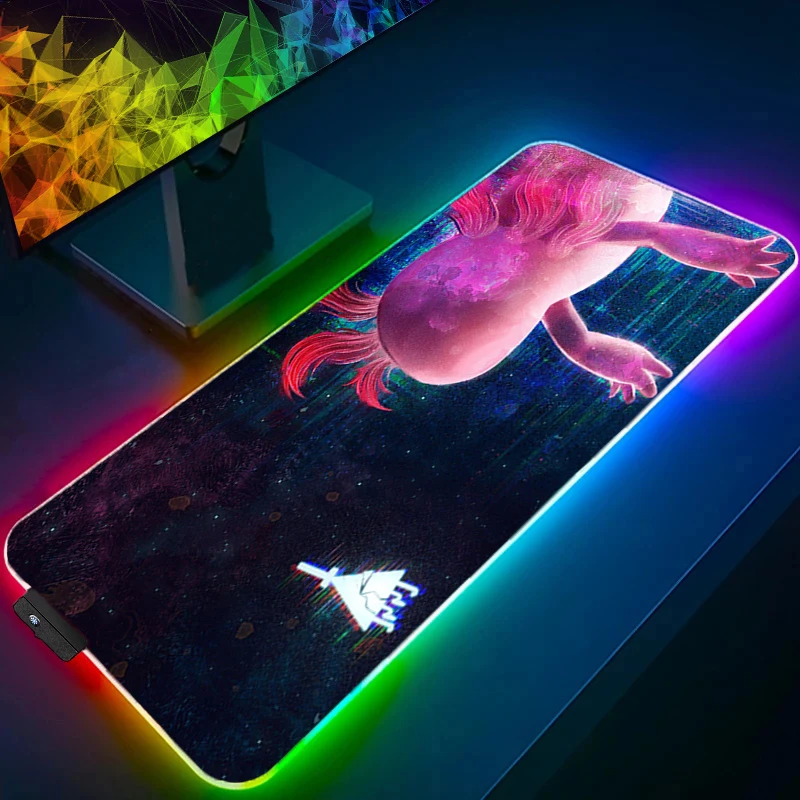 RGB Mouse Pad Gravity Falls Larger XXL Lock Edge Backlight Speed Pc Computer Keyboard LED Desk Mat Gaming Accessories Mousepad