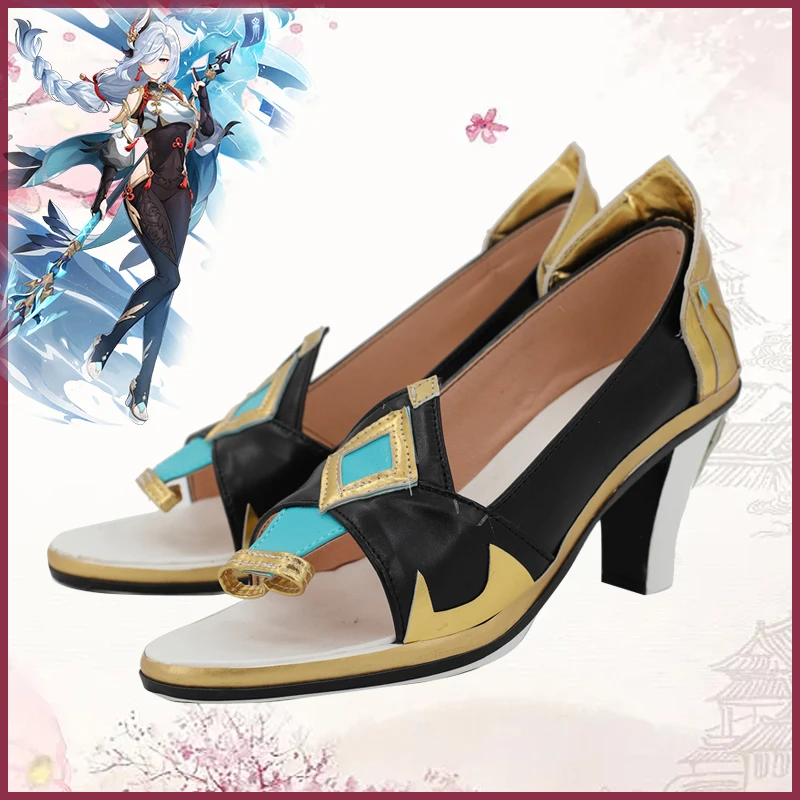 

New! Game Genshin Impact Cos Shenhe Cosplay Liyue Costume Prop Shoes customize Ancient Style Female High Heels E