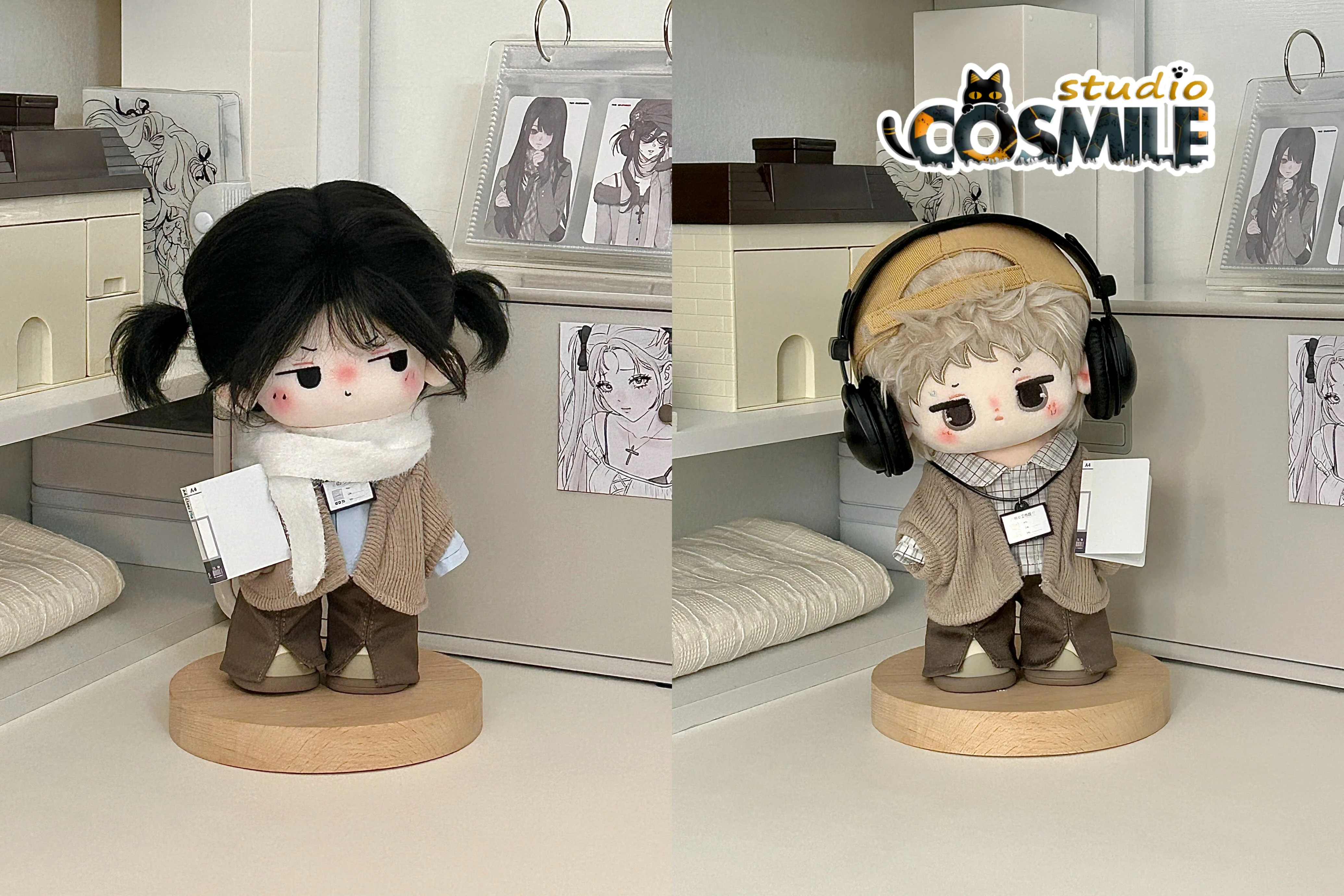 

Kpop Idol Star Boy Girl Japanese Sweater Staff Office Fashion City Costume Plush 10cm 20cm Doll Accessories Doll's Clothes FK