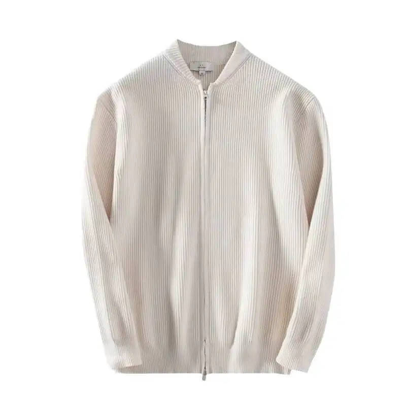 الأعمال بلون الحياكة سترة للرجال 2026 ربيع جديد دافئ سليم صالح سترة سترة ملابس خارجية تريكو #4