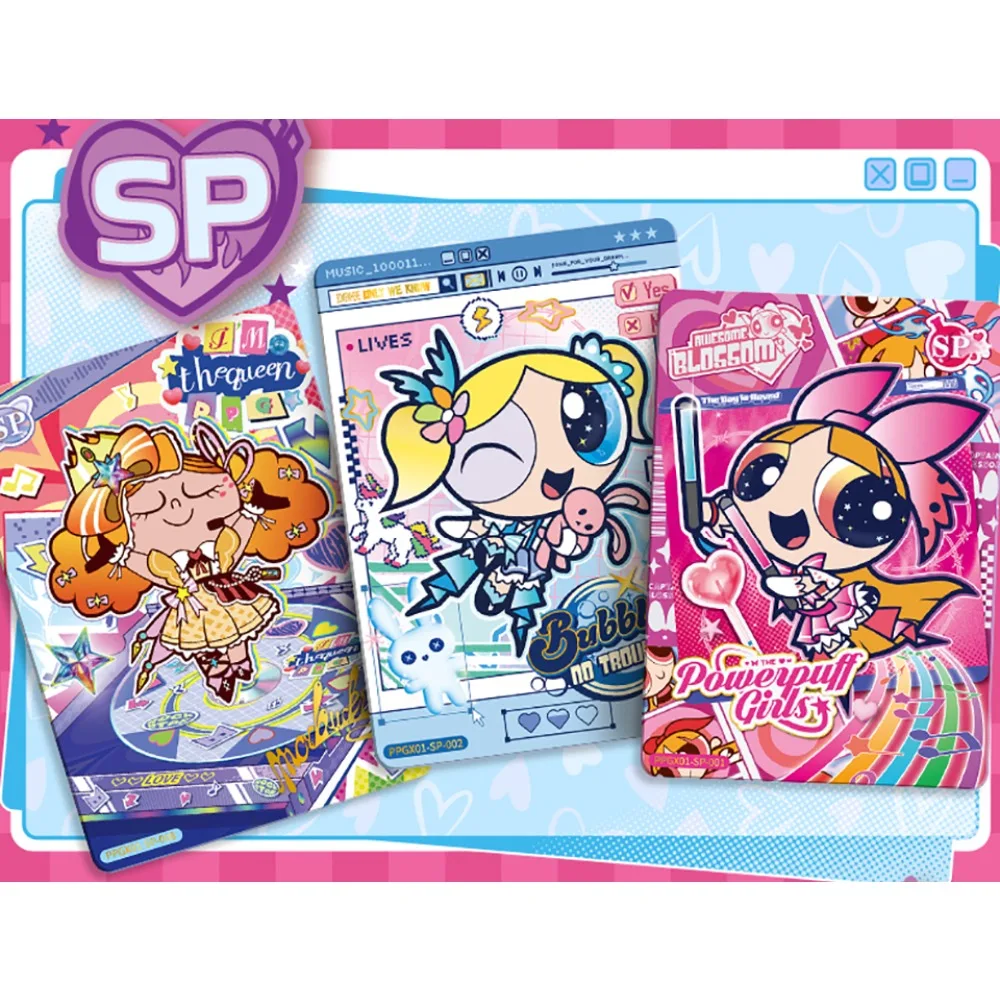 مجموعة بطاقات KAYOU The Powerpuff الأصلية للفتيات، رسوم متحركة كوميدية، شخصية كرتونية جميلة وأنيقة، هدية بطاقات الأميرة