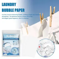 Detergent Sheets 30-pcs Fresh Scent Liquidless Laundry Detergent Travel Dorm Home Fresh Scent Laundry Strips Zero Waste Laundry