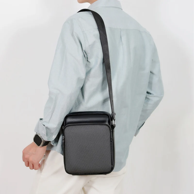 جلد الذكور حقيبة كتف موضة حقيبة كروسبودي الصبي العلامة التجارية حقيبة ساع bandolera hombre 2025 جديد بلون حقيبة يد رجالي pu