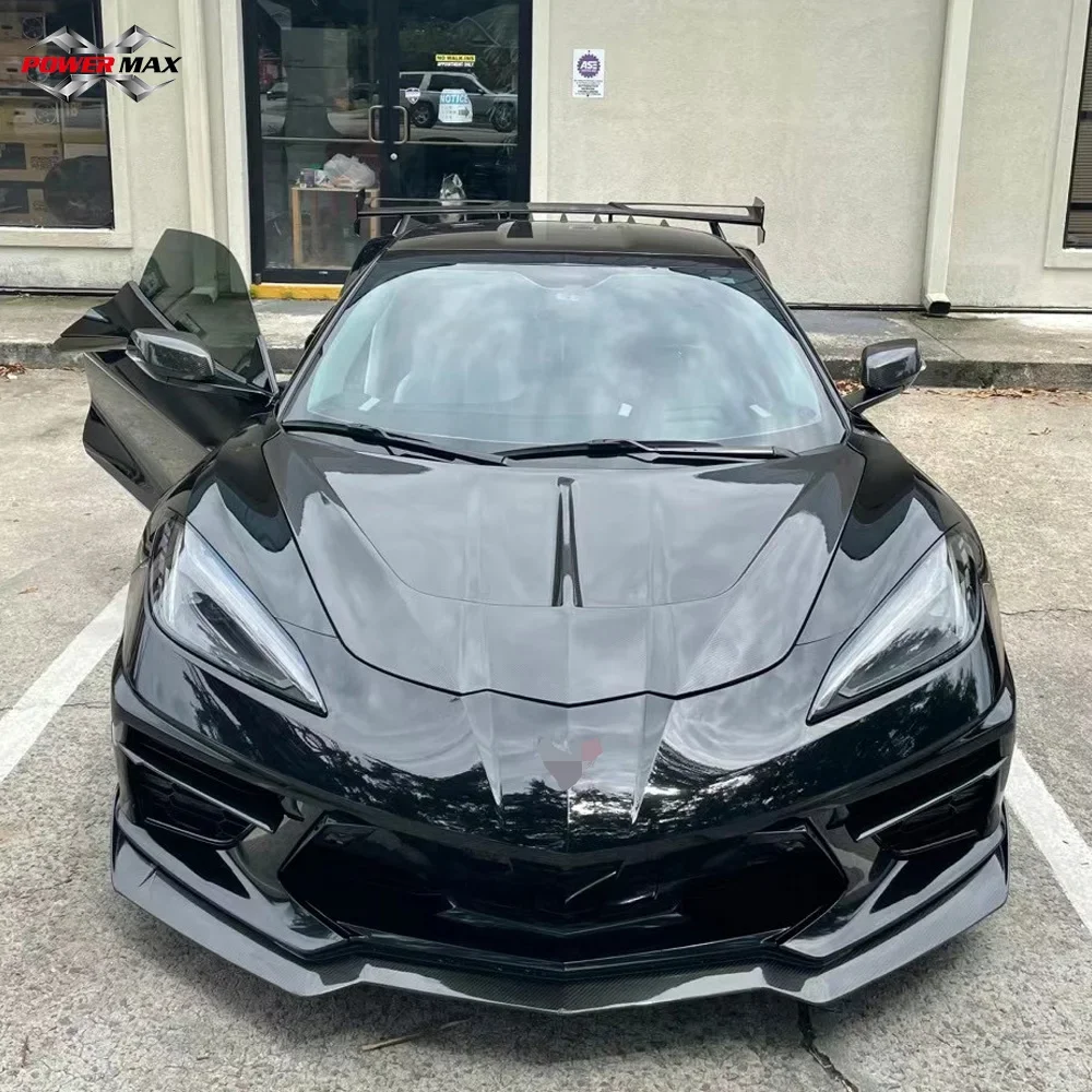 

Carbon Fiber Front Hood For Chevrolet Corvette C8 ST Style Bonnet