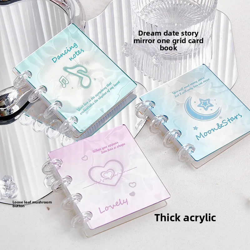 Mirror Water Ripple Acrylic 3 Inch Photocard Binder Single Grid Card Album Photo Card Holder for Photocards Collection