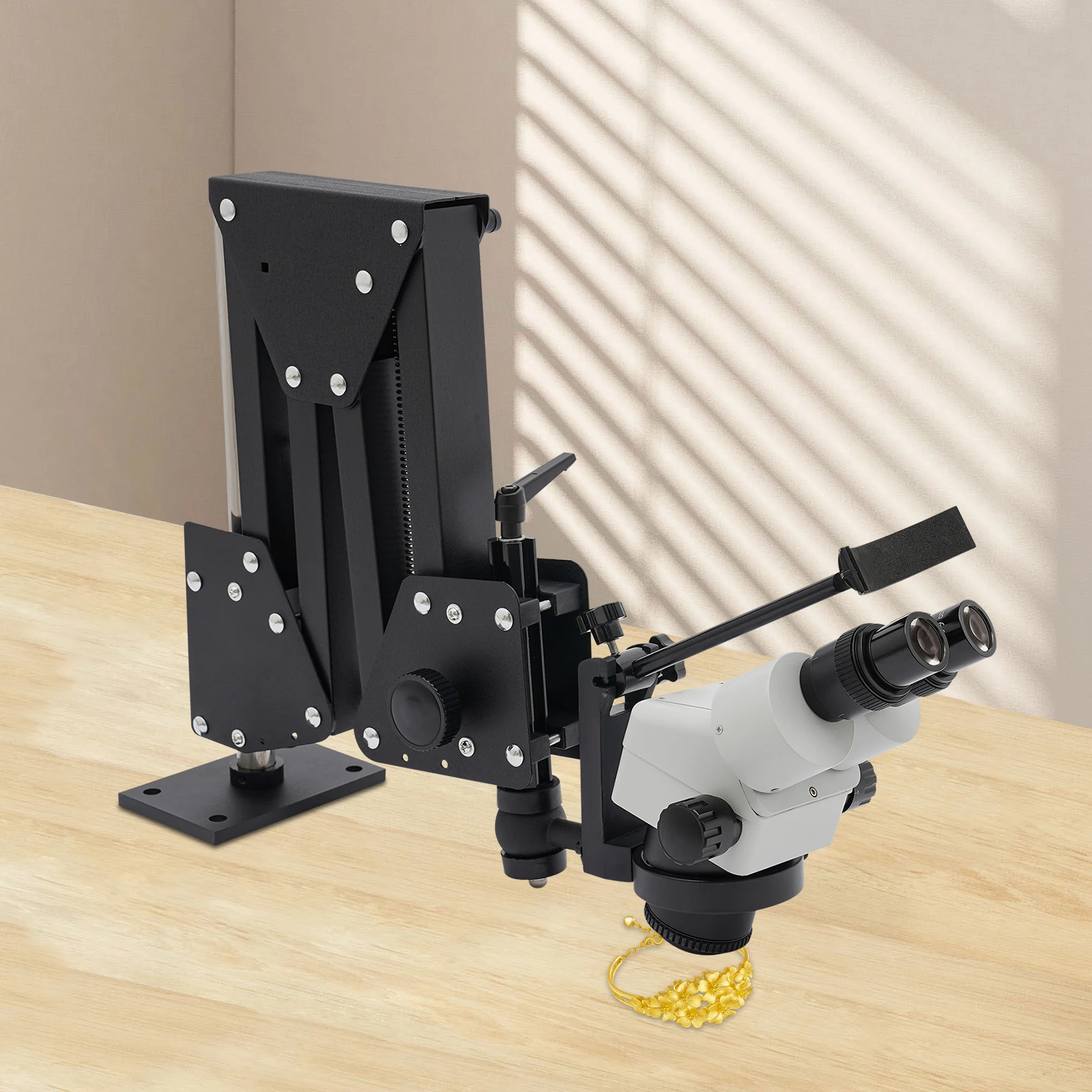 

Jewelry Microscope Stand with Microscope 85mm 7X-45X Zoom Stereo Microscope Jewelry Micro-setting Machine for Inlay Processing