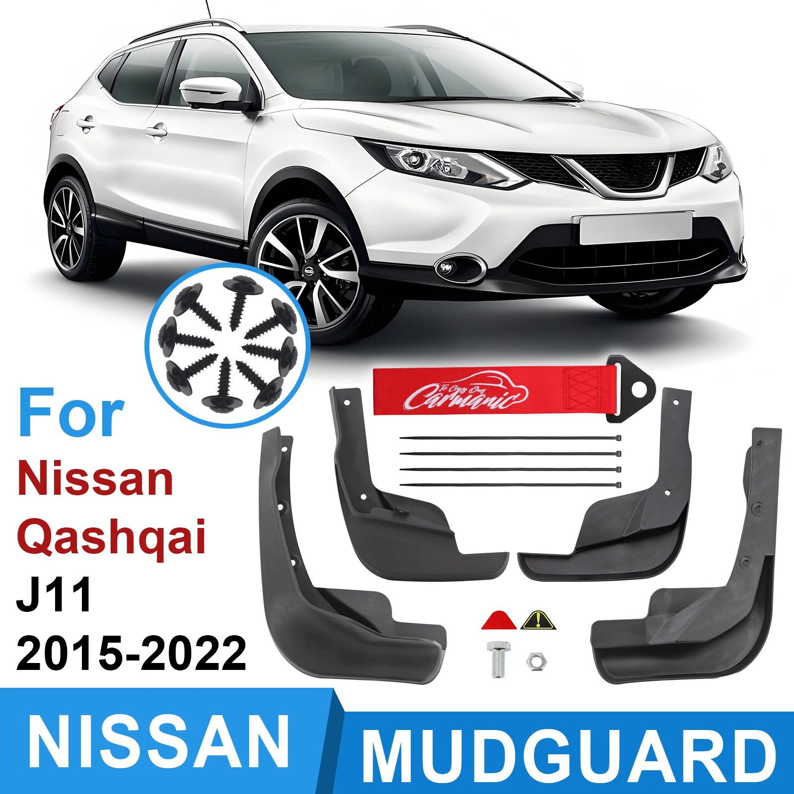 Mud Flap For Nissan Qashqai J11 2015 2015 2016 2017 2018 2019 2020 2021 2022 Mudflaps Fender Molded Splash Guard Car Accessories