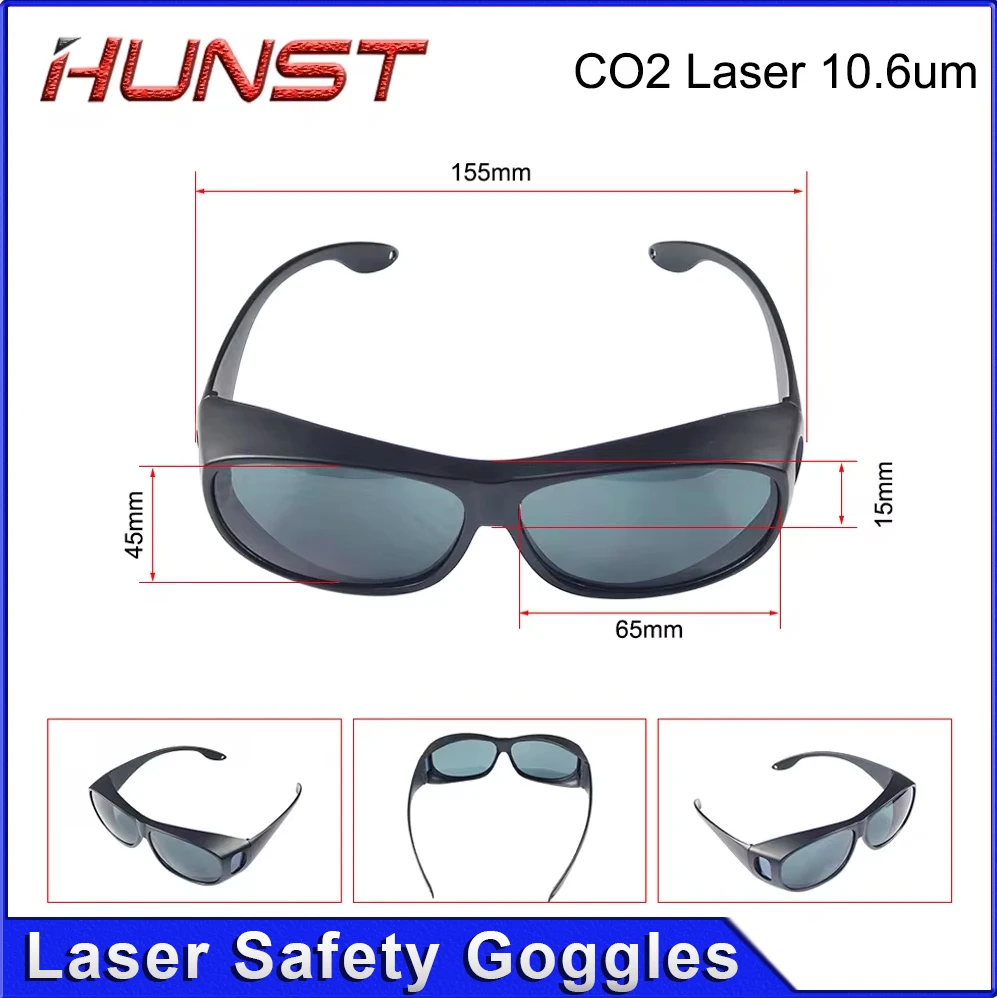 HUNST CO2 OD6+ Laser Safety Glasses For Marking Cutting Machine Parts 10600nm Protective Eyewear Goggles