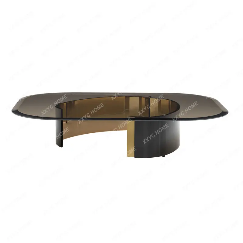 

Minimalist Tempered Glass Coffee Table Modern Small Apartment Living Room Home Sofa round Tea Table