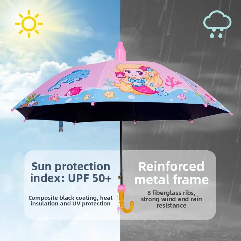 

Детский зонт для школы, для мальчиков и девочек, для детского сада, зонт от дождя для малышей, для детей до 8 лет, маленький детский зонт