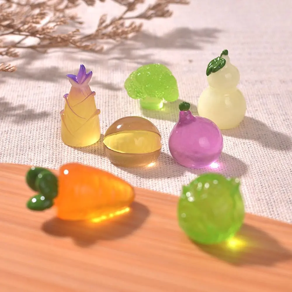 明るい人工野菜、ミニ手工芸品、リアルな偽野菜、DIY装飾、かわいい、10個