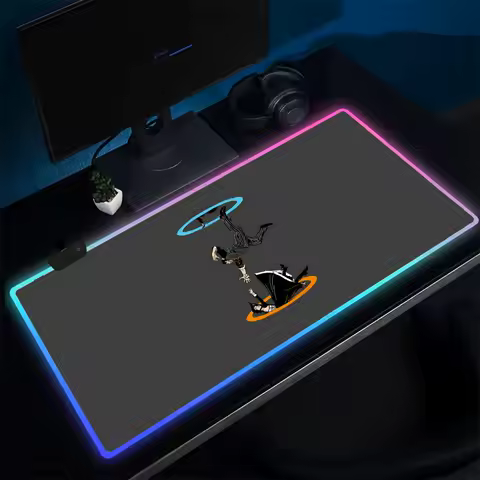 B-Bioshock Mouse Pad Anime Gaming Mouse Pad LED Table Pads Backlit Rubber Desktop XXL Mousepad RGB Desk Mats