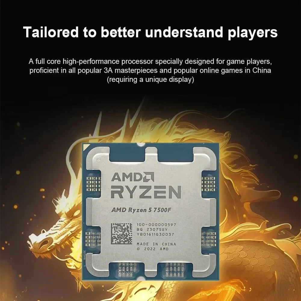 AMD Ryzen 5 7500F Processor 5GHz 6-Core 12-Thread 38MB Desktop Processor  Socket AM5 CPU Gaming Processo but no fan