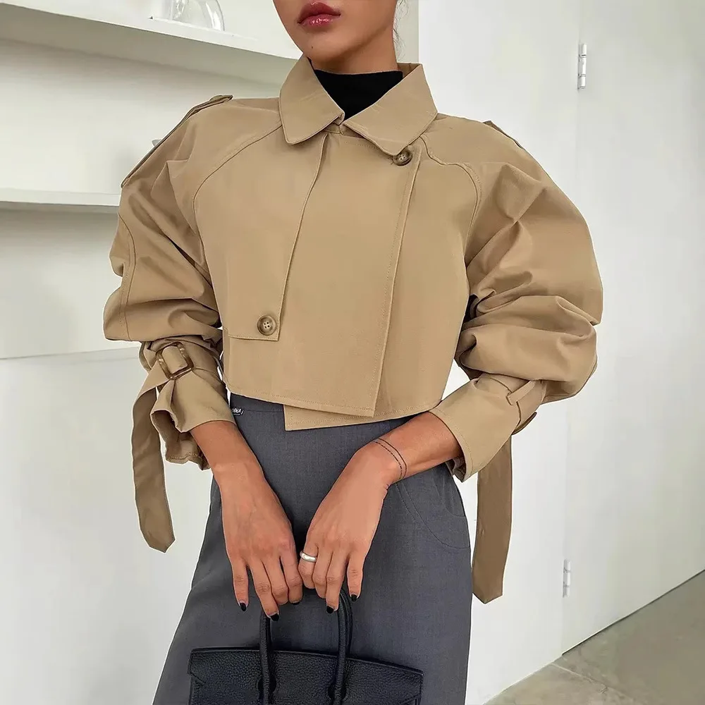 Autumn and Winter Classic Cropped Trench Coats, Fashionable and Versatile Coats, High-end Tops, Coats, New Jackets for Commuting