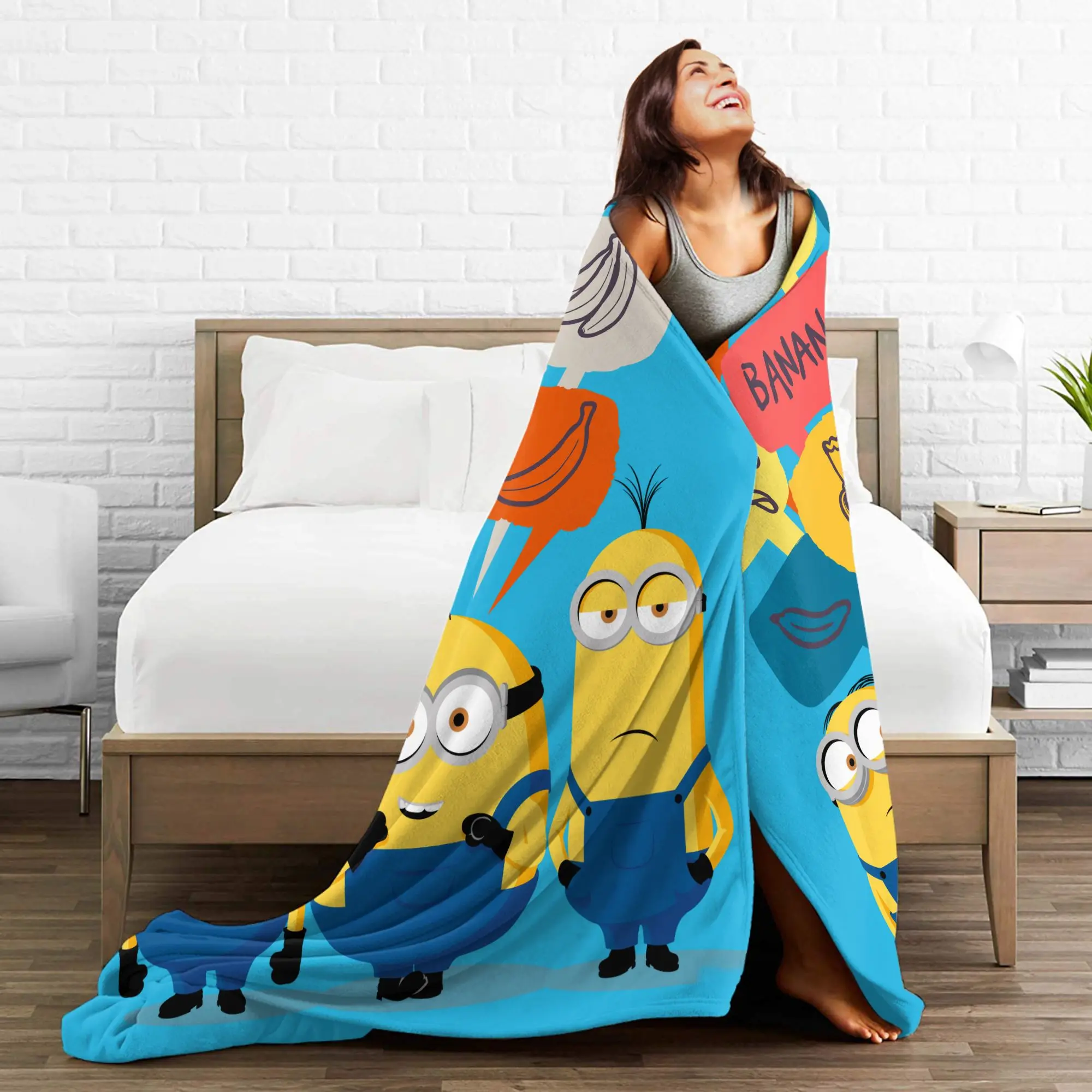 M-Minions بطانية الفانيلا ديف أوتو كيفن بطانية رمي دافئة لسرير السرير البساط