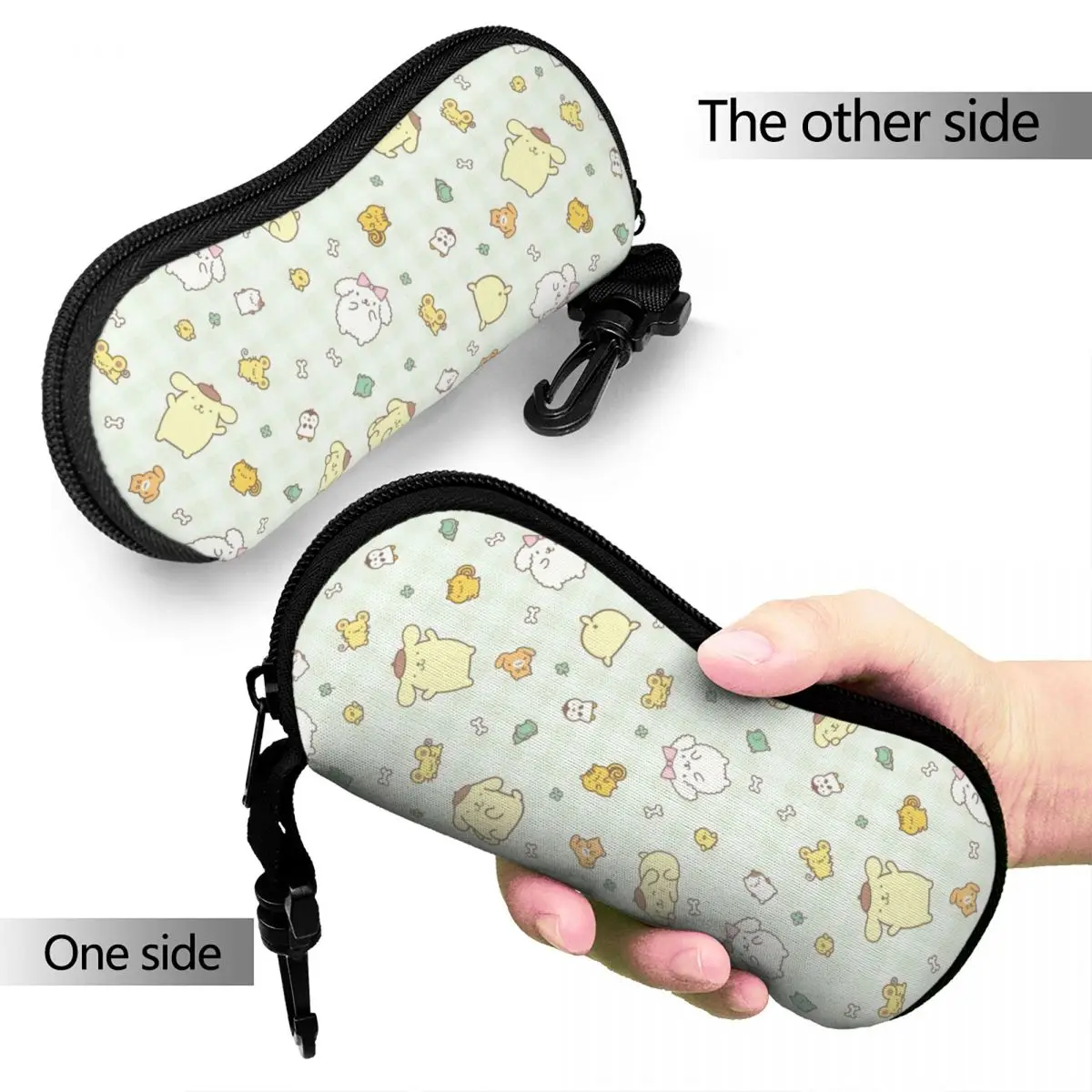 Cute Pom Pom Purin Glasses Case Student Animal Cartoon Eyewear Protector Small Sunglasses Box