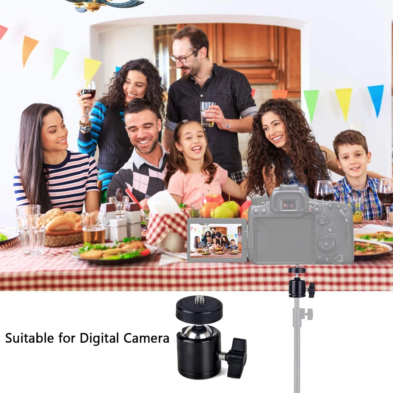 1/4 "الكرة مسمار لولبي الرأس ترايبود جبل 360 الدورية قاعدة تثبيت محول لكاميرا DSLR ترايبود Monopod كاميرا الفيديو ضوء حامل