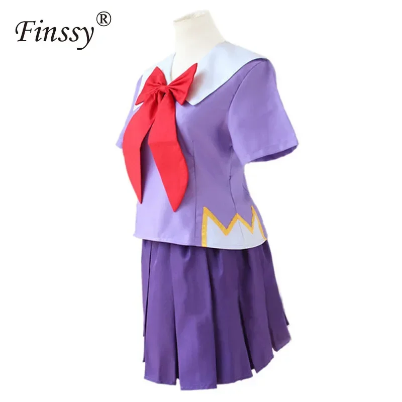 YLOT Lolita Sailor Cosplay Costume pour femme, nœud Loli, jupe courte, perruque, longueur 80cm, anime 2nd Mirai Intérieur ki Gasai