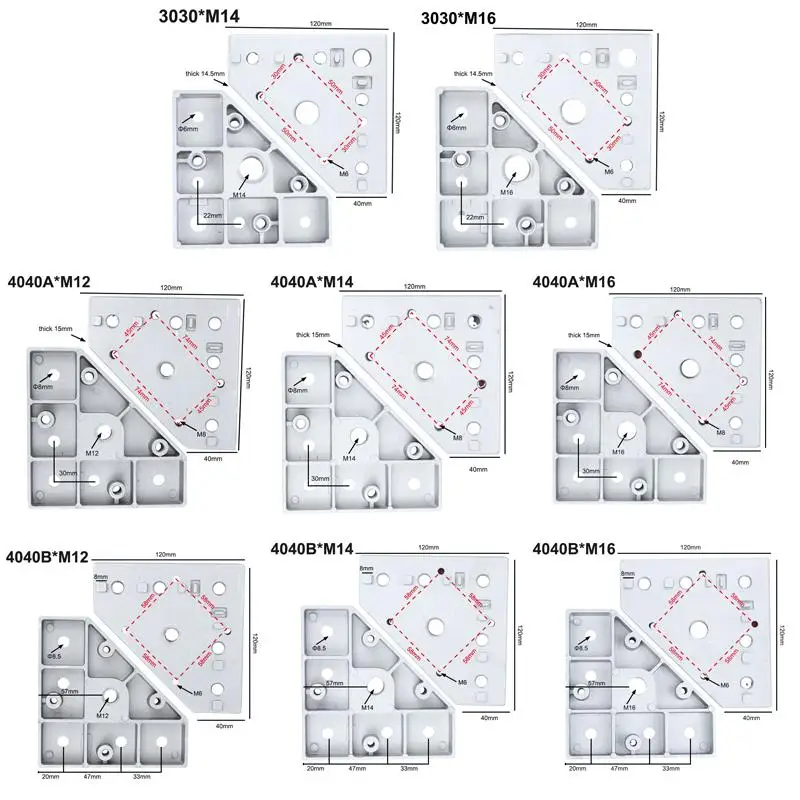 Corrosion Resistant Swivel Caster Mounting Plate 3030 4040 Aluminum Alloy Profile End Plate for Workstation Construction view 6