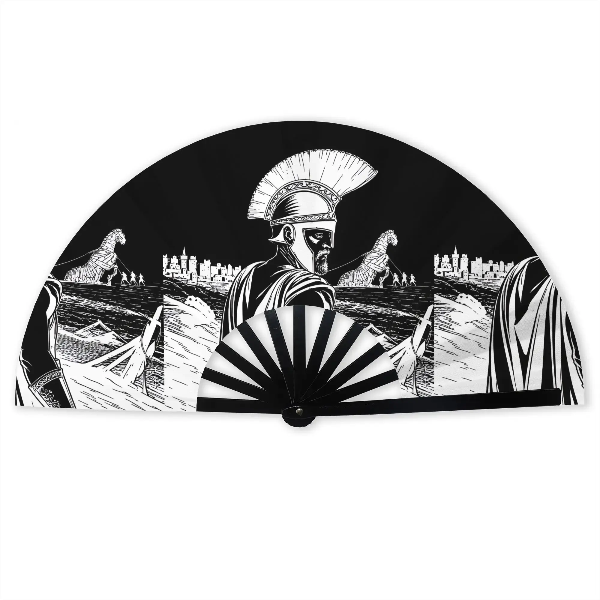 O-Odysseyes Hot Comic Traditional Folding Fan Oriental Art Fantasy  High-Quality Polyester Fans Gift Elegant Decorative Hand Fan