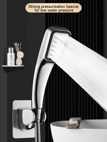 300 Holes Pressurized Showerhead Hand Hold Square Shower Head Water Saving Rainfall Spray Nozzle Bathroom Accessories