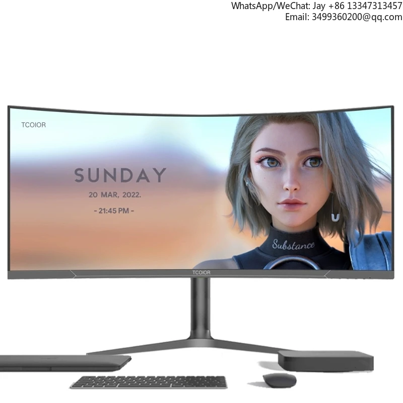 

34 Inch 4K Curved Gaming Monitor 165Hz Computer Screen PC Monitor 3440*1440P Ultrawide Curved Monitor Frameless 27 Inch 144Hz