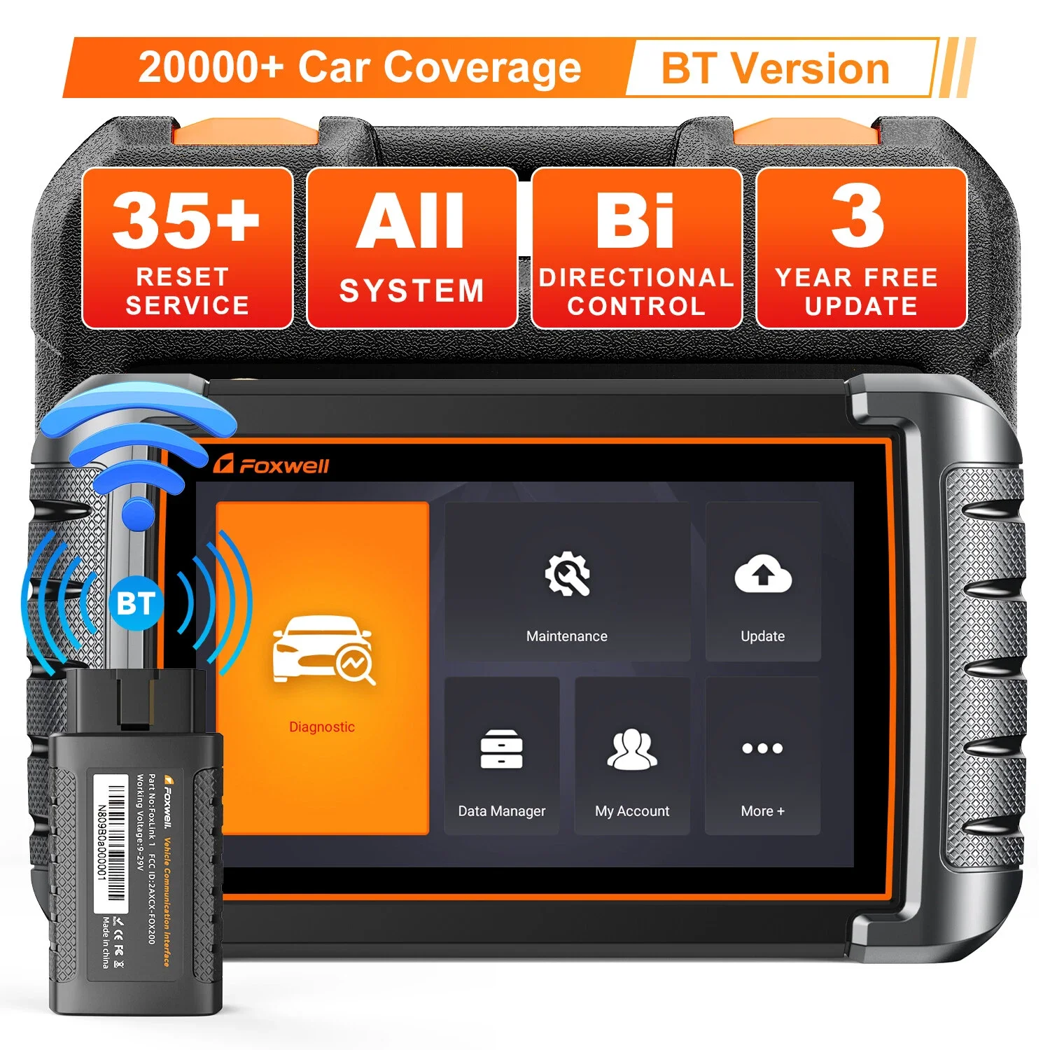 

FOXWELL NT809BT OBD2 Bluetooth автомобильный двунаправленный диагностический инструмент все системы 30 + считыватель кодов сброса OBD2 сканер автомобильный инструмент