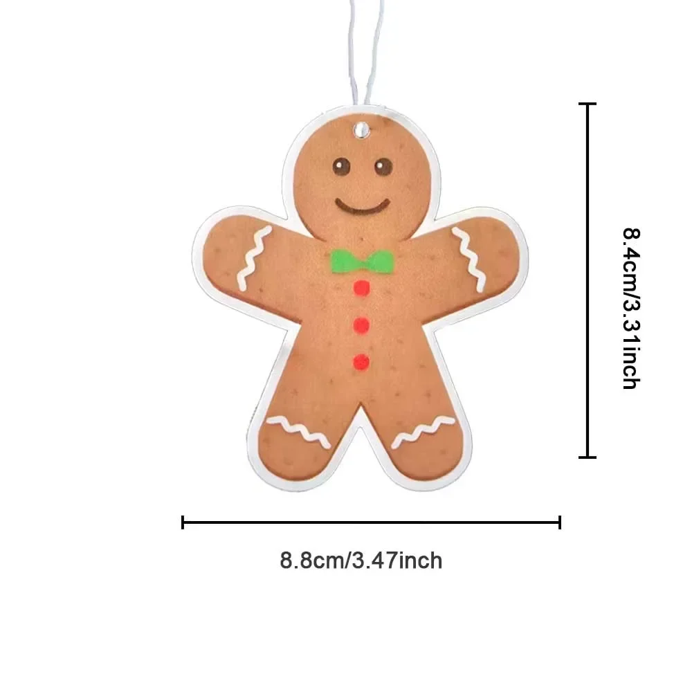 جولي الزنجبيل الرجال الثلاثي عيد الميلاد سيارة معطّر الهواء، احتفالية 3-حزمة بطاقات معلقة، عطلة الغابات رائحة لمرآة تنفيس السيارة #2