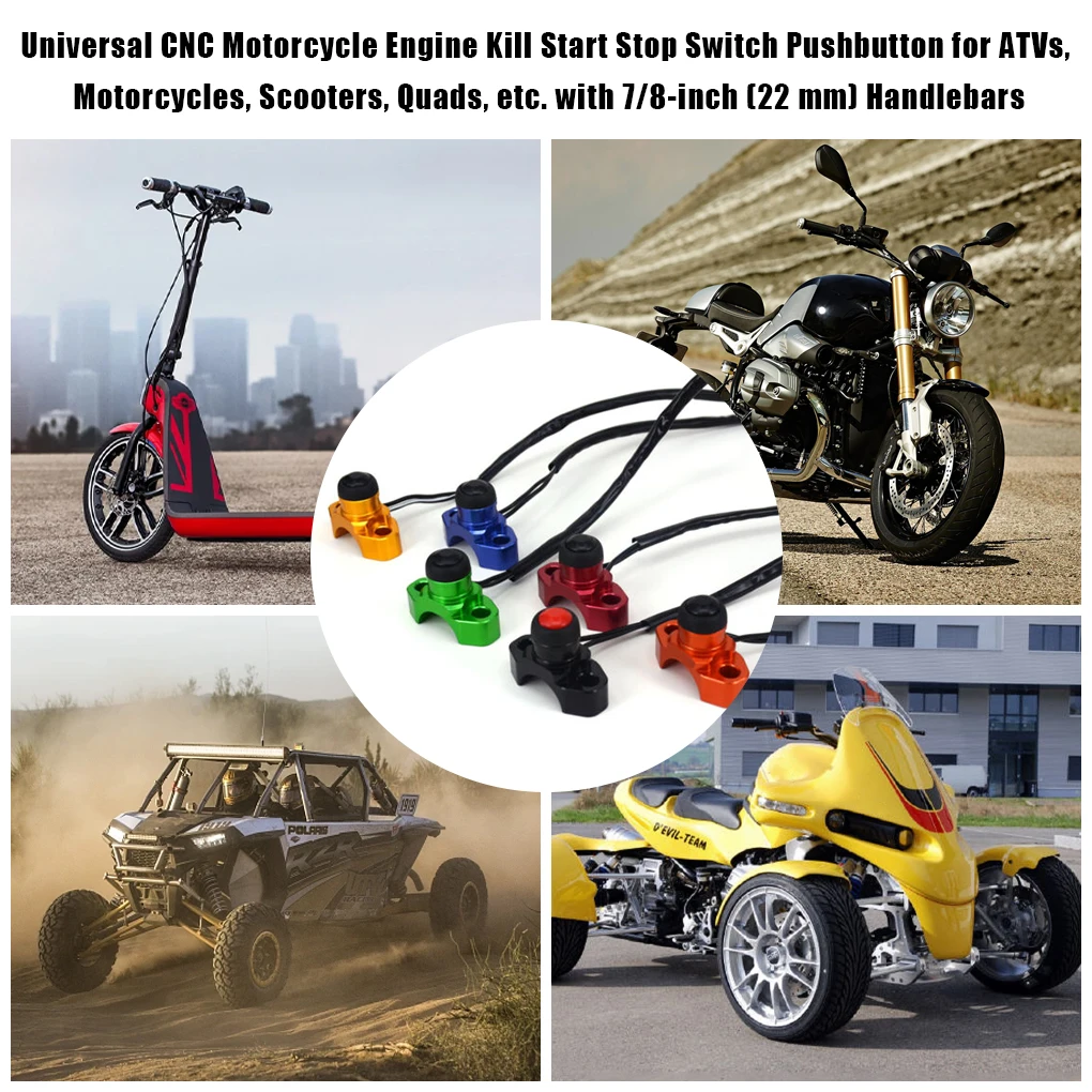 Durable Motorcycle Parts With Practical Switch Button Motorcycle Accessories Modification Switch blue