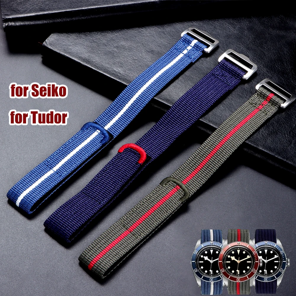 High Quality Nylon Watch Strap for Seiko for Tudor Collar Hidden FXD Series Wrist Band 20mm 22mm Canvas Military Sport Men Bands