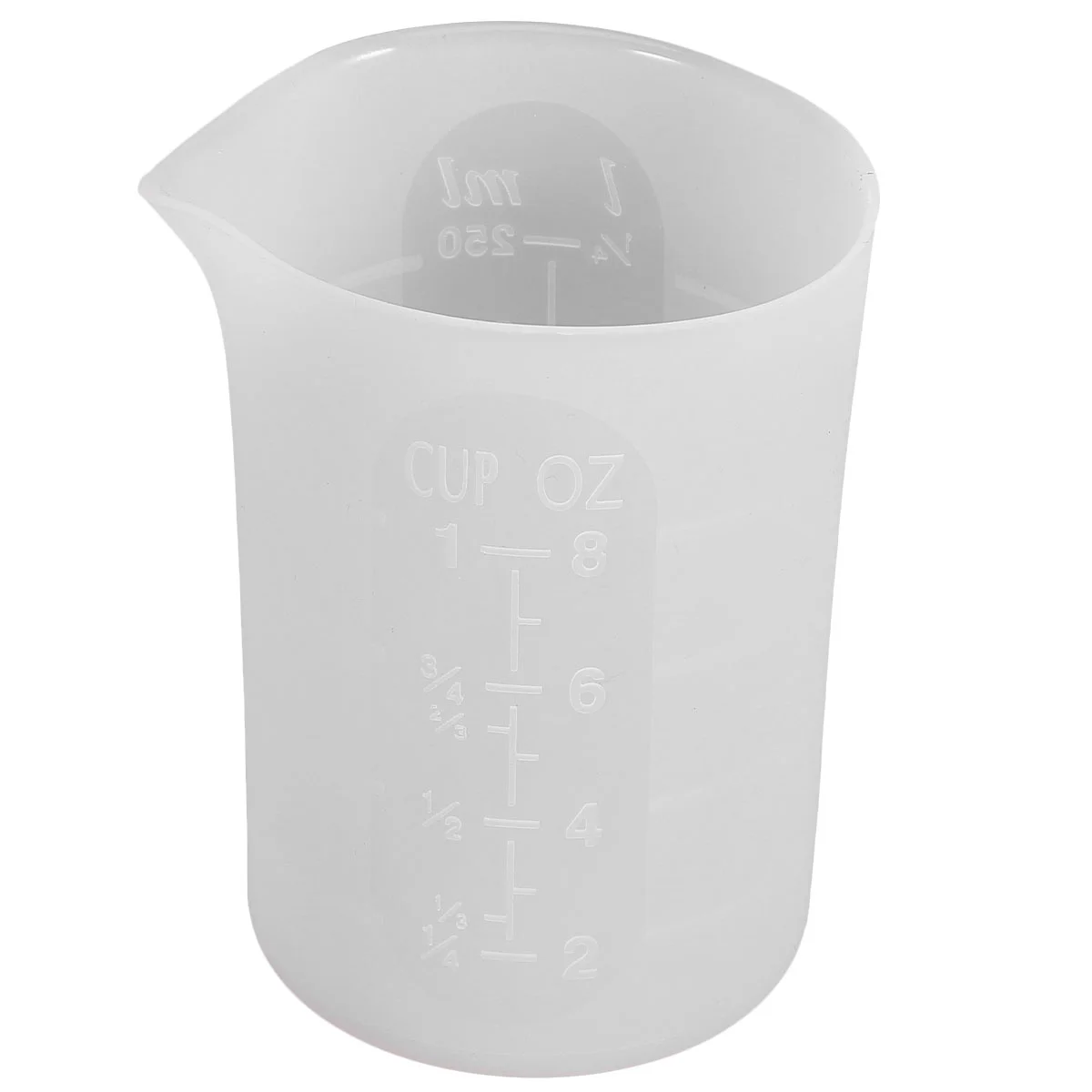 1pc Diy Handmade Measuring Cup with Scales Crystal Drop Epoxy Measuring Cup for Home (250ml White) Silicone Measuring Cup