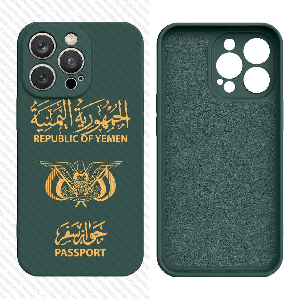 Yemen Passport Cover Case for iPhone 16 15 14 13 12 11 Pro Max XS XR Mini 7 8 6S Plus 5 SE 2022