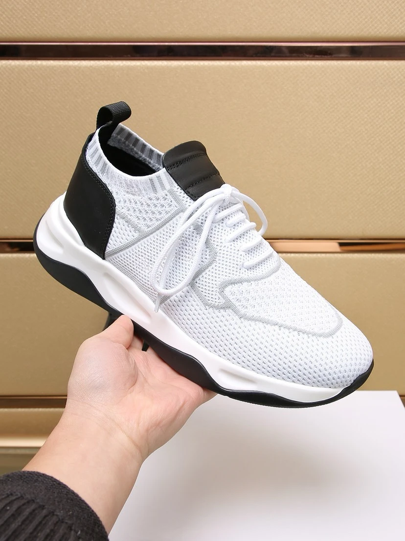 Multi-colors Men\'s Casual Shoes With Lace Up Knitted Upper Breathable Thick Sole Comfortable Business Casual Fashion Shoes