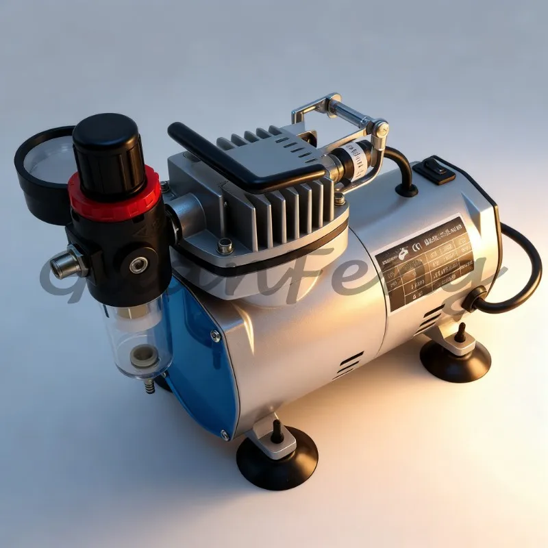 Mini Portable Electric Air Compressor 110W Dual‑Voltage 110V‑220V Pump for Gundam Model Hobby Spraying Coloring Repair