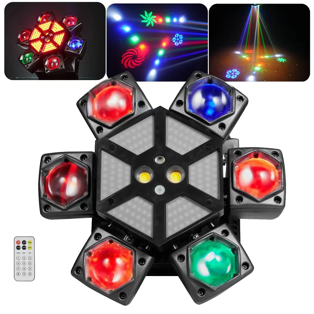 

Six Arms LED Beam Lights 120W Dj Lazer Light Projector DMX Control LED Moving Head Light Stage Strobe Light for Disco Party Show