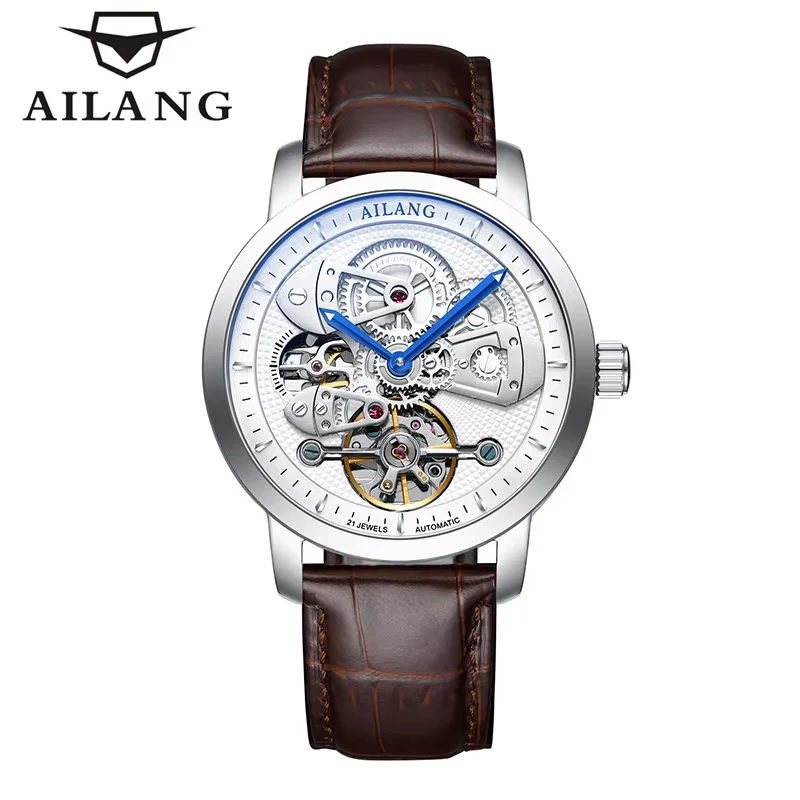 2026 Festival Ai LANG Brand Tourbillon Mechanical Watch Leather Strap Waterproof Hollow Automatic Watches Mens Relojes Hombre