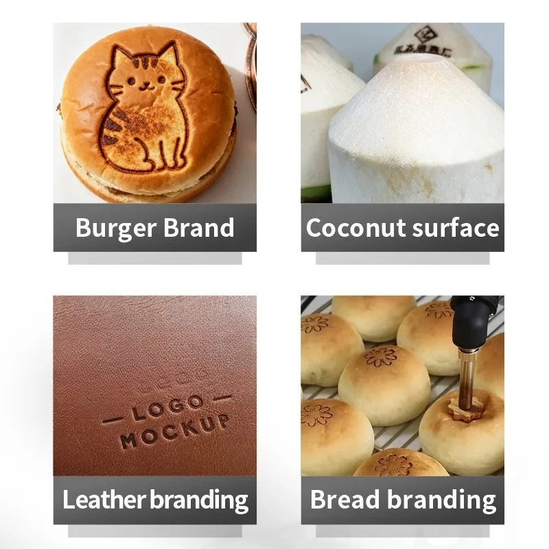 handheld branding iron hot stamping machine adjustable temperature stamp cake branding leather emboss wood burning tool
