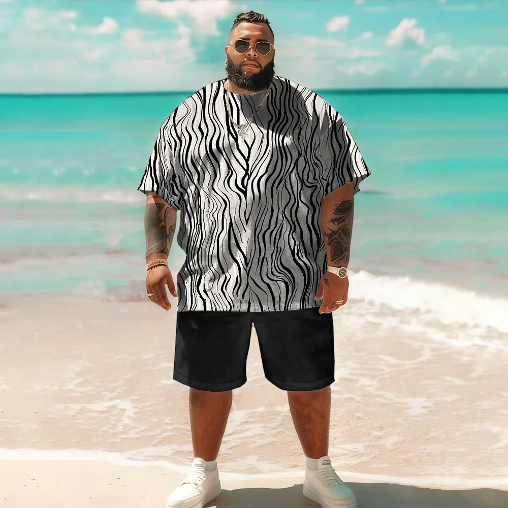 

Мужской комплект с короткими рукавами больших размеров S-9xl: Textured Chic — 2 предмета большого и высокого кроя, мягкая дышащая ткань, гладкое вафельное переплетение,