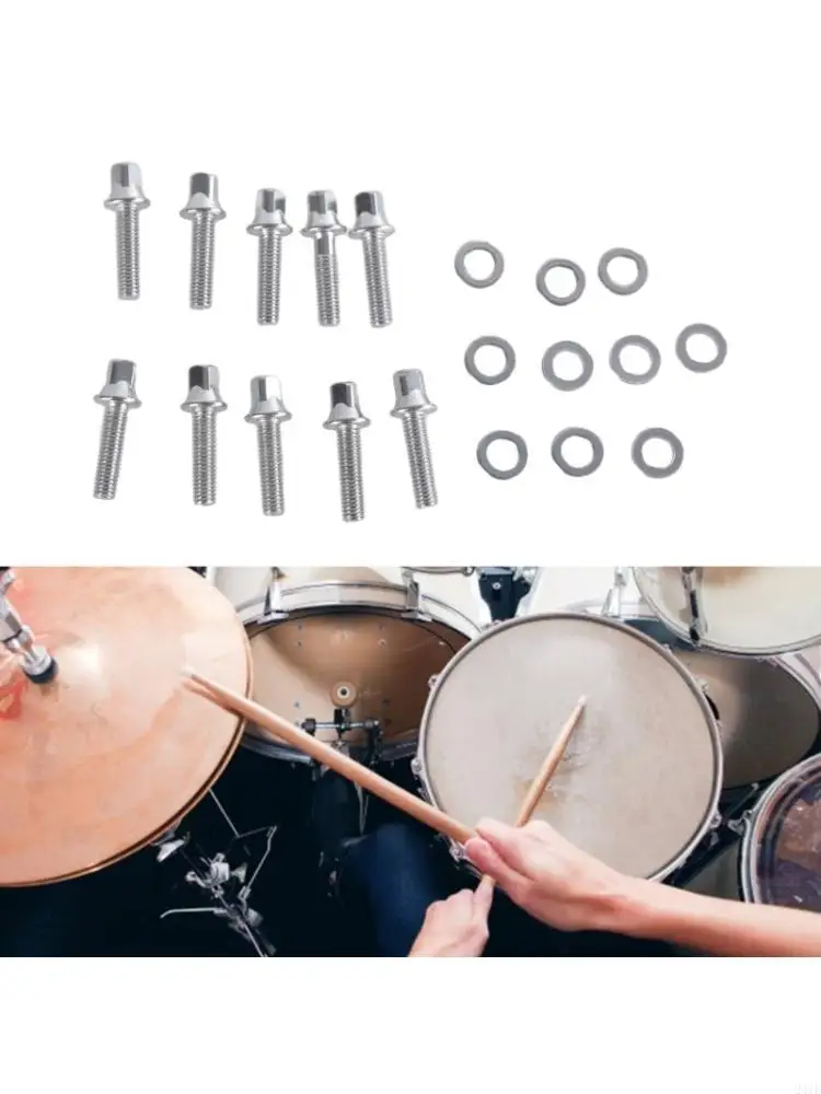 10Pieces Drum Hardware Screws Drum Assembly Screws Drum Set Screws Percussion Accessories Drum Hardware Component
