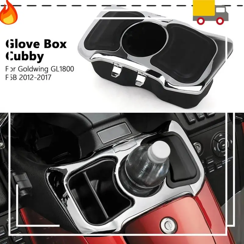 

Motorcycle Glove Box Cubby Storage Box With Cup Holder For Honda Goldwing GL1800 Gold Wing F6B 2012-2017