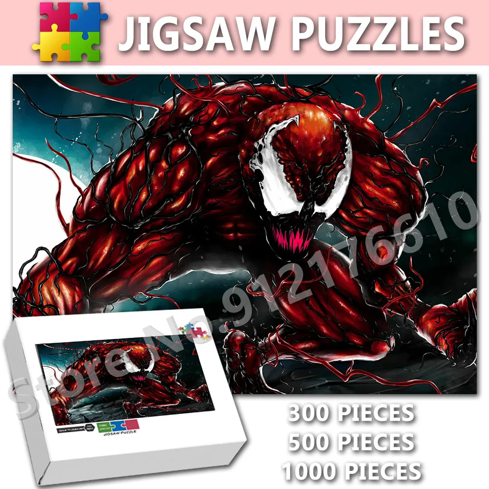 

Venom Superhero Jigsaw Puzzles 108/200/300/500/1000 Pieces Disney Assemble Decompress Educational Wooden Puzzle Kids Toys Gifts