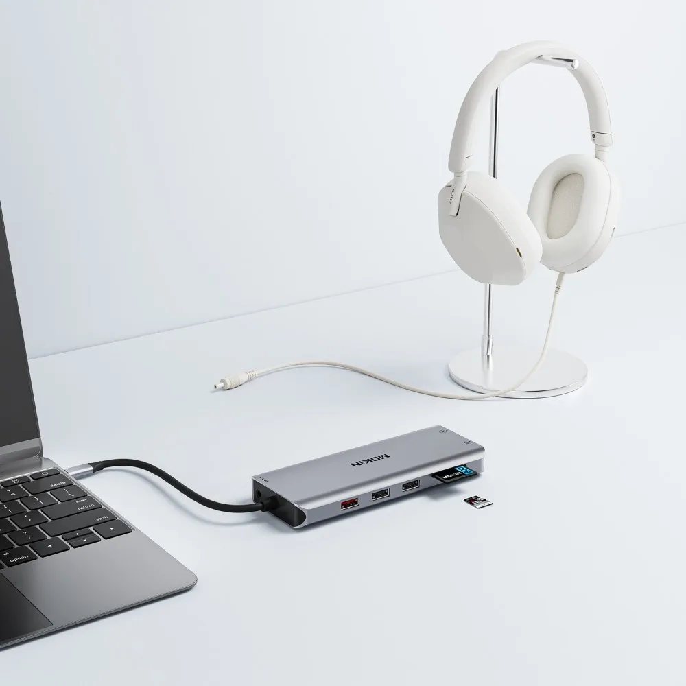 MOKIN-Adaptateur USB Type-C vers HDMI, DP, VGA, RJ45, Ethernet, USB 3.1, PD 100W, 4K, 60Hz, pour Macbook Pro Air, Dallas/M2, accessoires PC